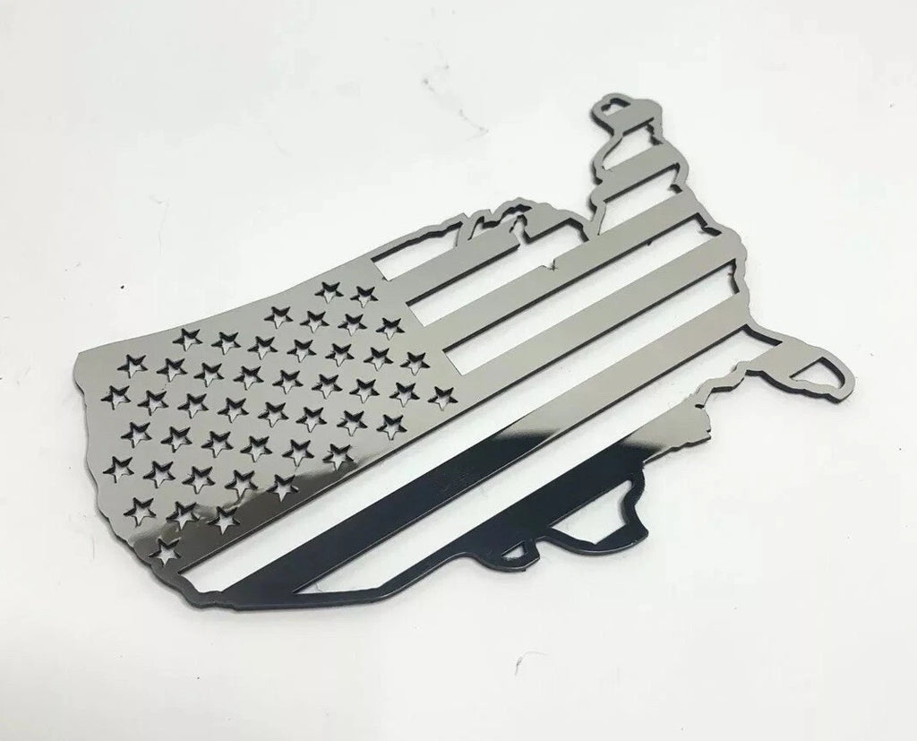 Polished Stainless Steel American Flag Emblem for Universal Vehicle (1990–2026)