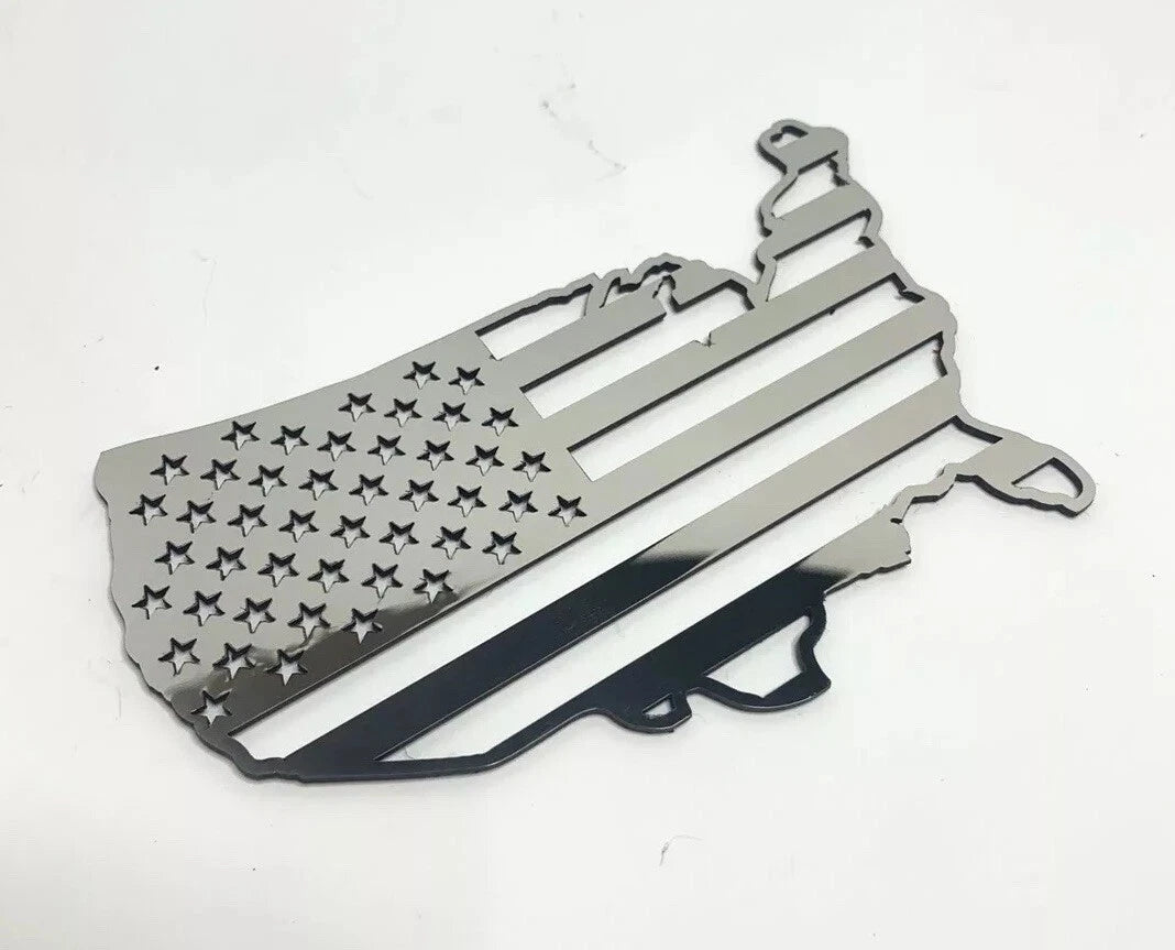 Polished Stainless Steel American Flag Emblem for Universal Vehicle (1990–2026)