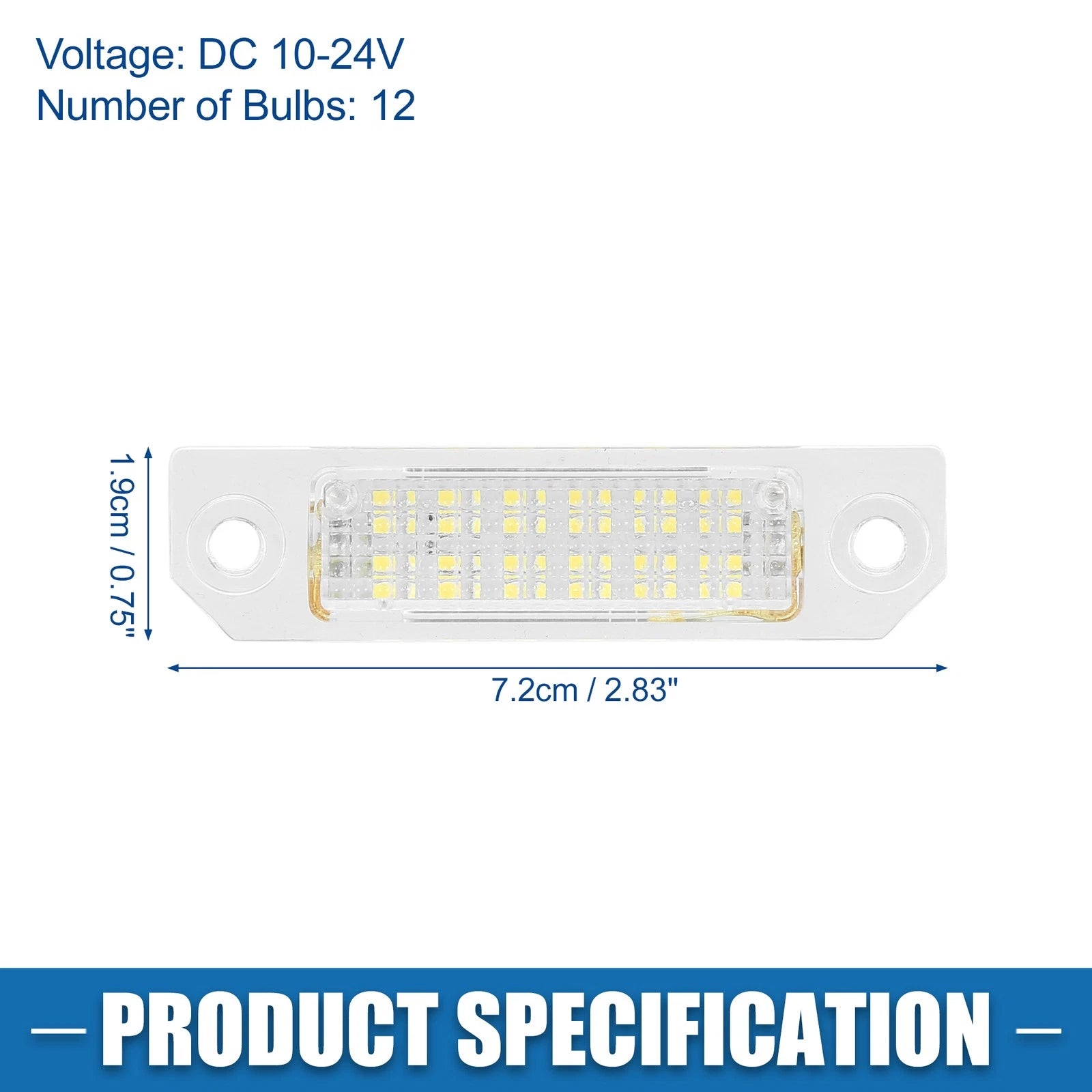 2X LED License Plate Light No.6E5Z13550A for Ford Fusion (2006–2012)