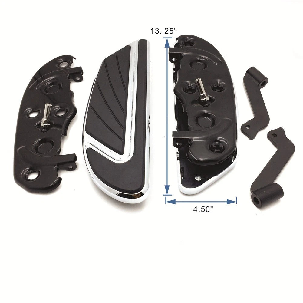 Chrome Airflow Rider Footboard Kit for Harley FLD/Softail (2012–2016)