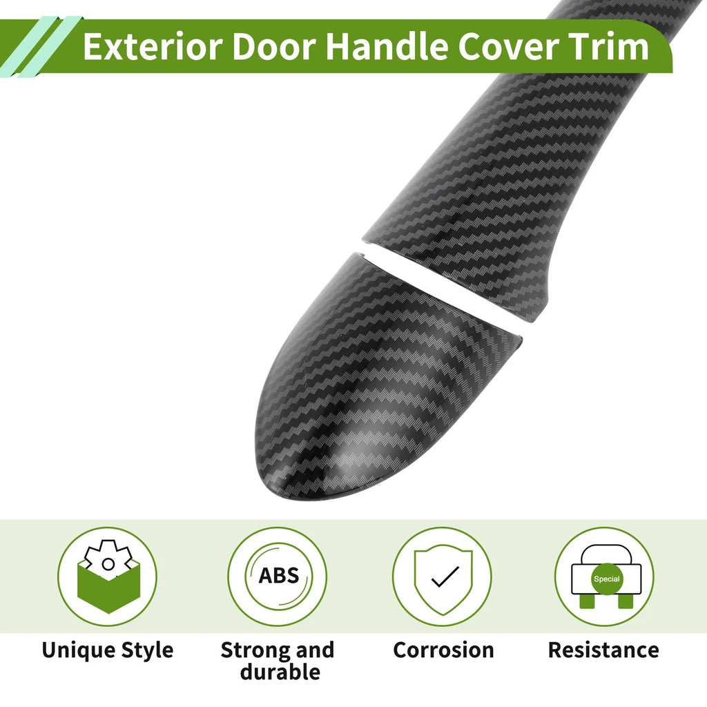 Carbon Fiber Black Exterior Door Handle Cover Trim for Hyundai Sonata (2011–2015)