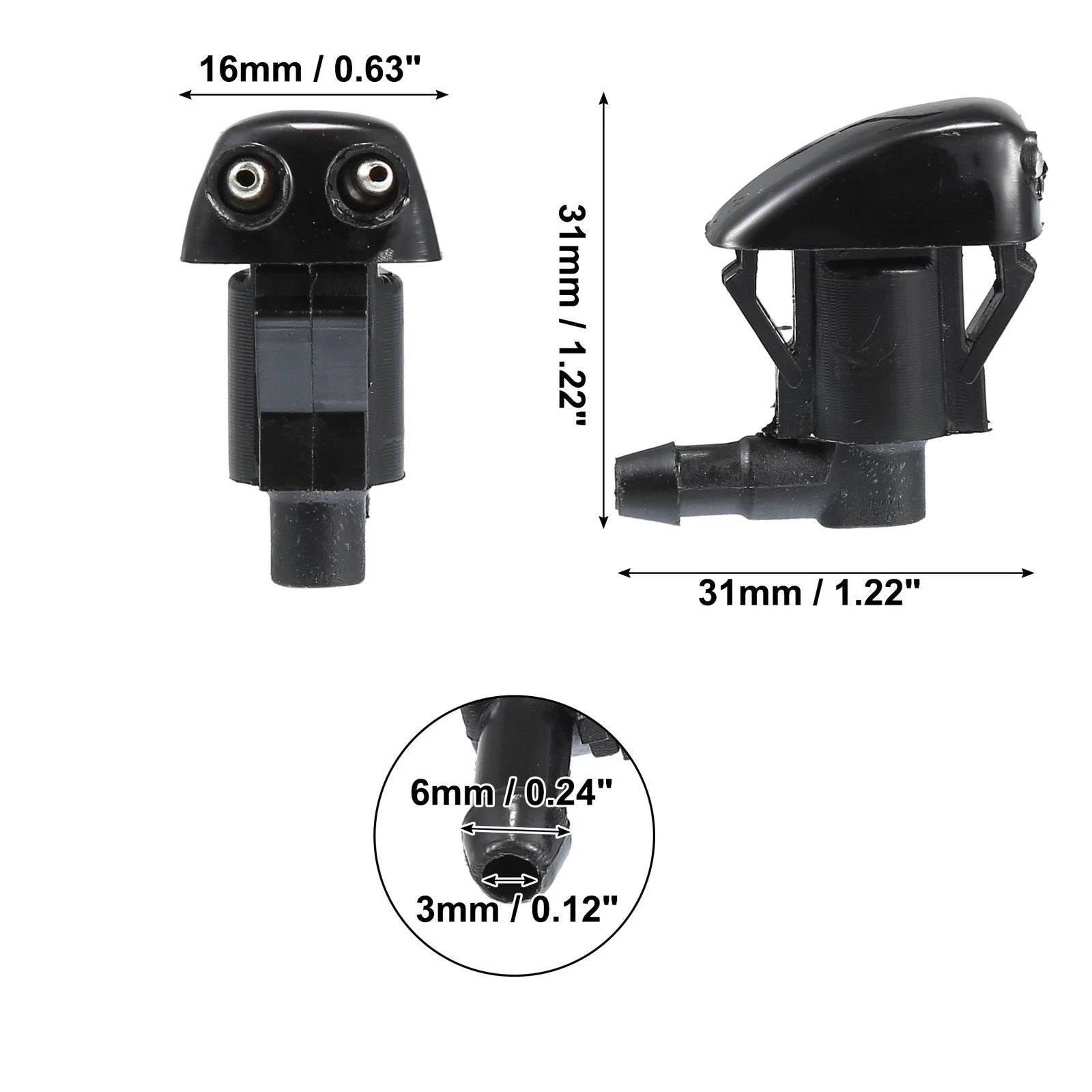 1 Pair Windshield Washer Nozzle Spray Jet for Toyota Tacoma (2005–2015)