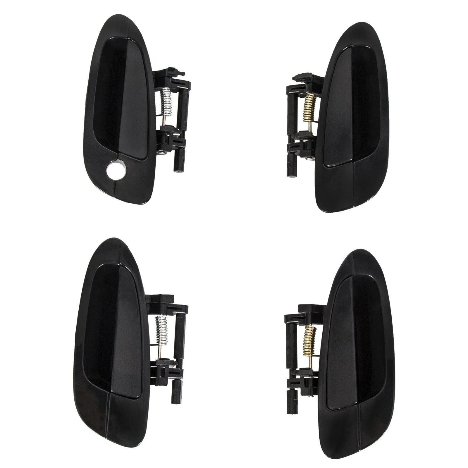 Door Handle Set of 4 Smooth Black for Nissan Altima (2002–2006)