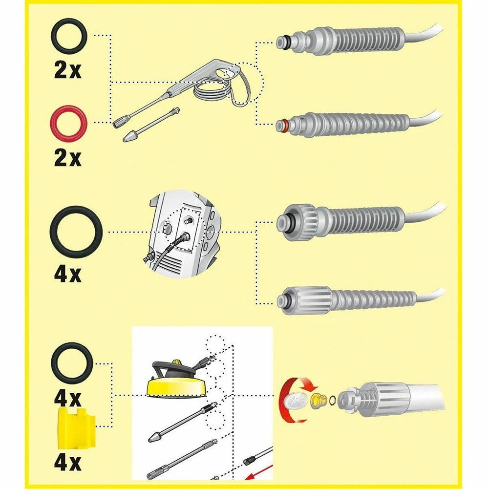 O-Ring Nozzle Set of 3 for Pressure Washer (2.640-729.0)