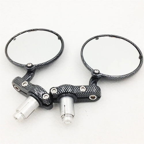1 Inch Bar End Mirrors for Honda Kawasaki Suzuki Yamaha Ducati (Carbon)
