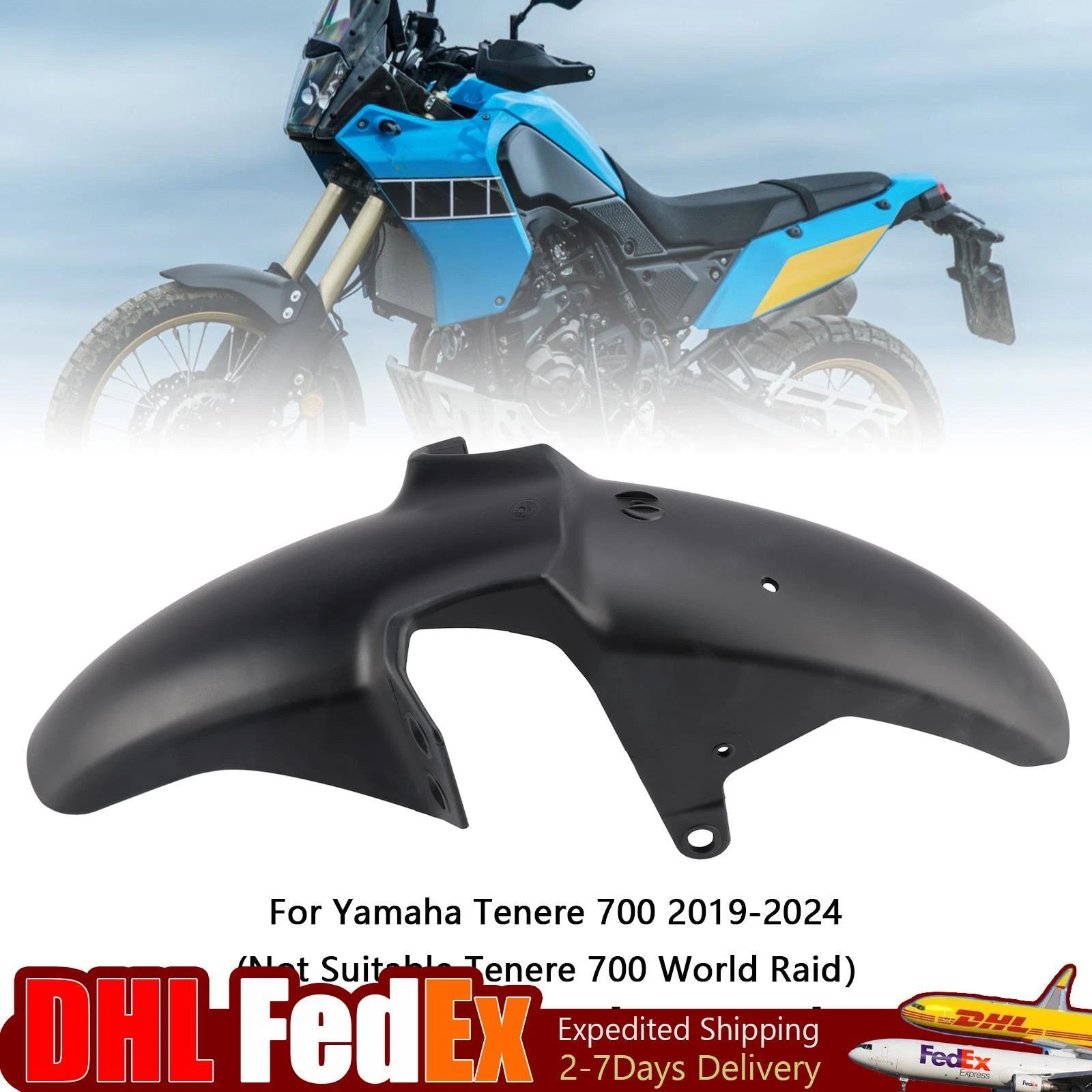 Front Fender Mudguard for Yamaha Tenere 700 (2019–2024) Black