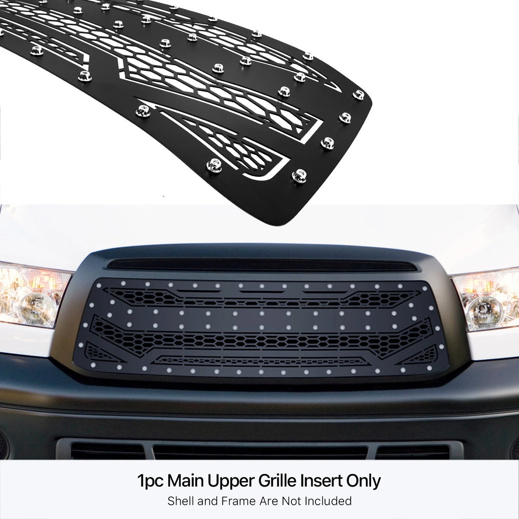 Upper Stainless Black Rivets Grille Insert for Toyota Tundra (2010-2013)