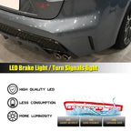 2X Smoked LED Bumper Tail Brake Lights for Toyota Corolla (2020–2021)