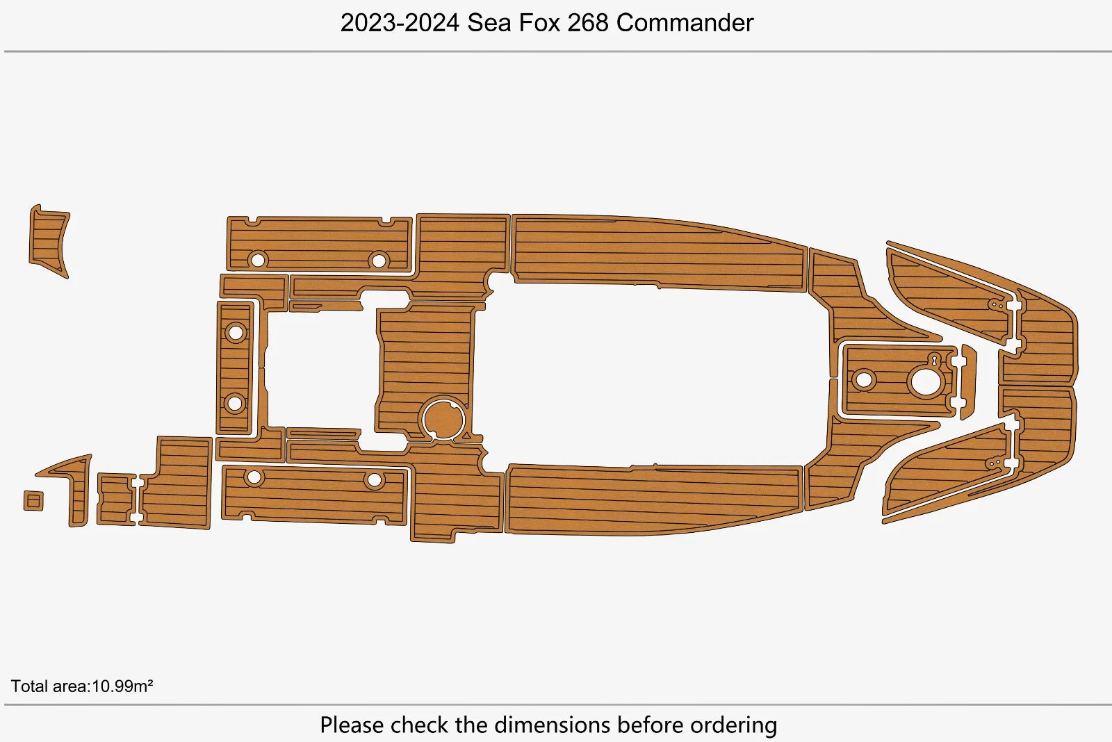 EVA Pad Foam Teak Deck Flooring for Sea Fox 268 Commander (2023)
