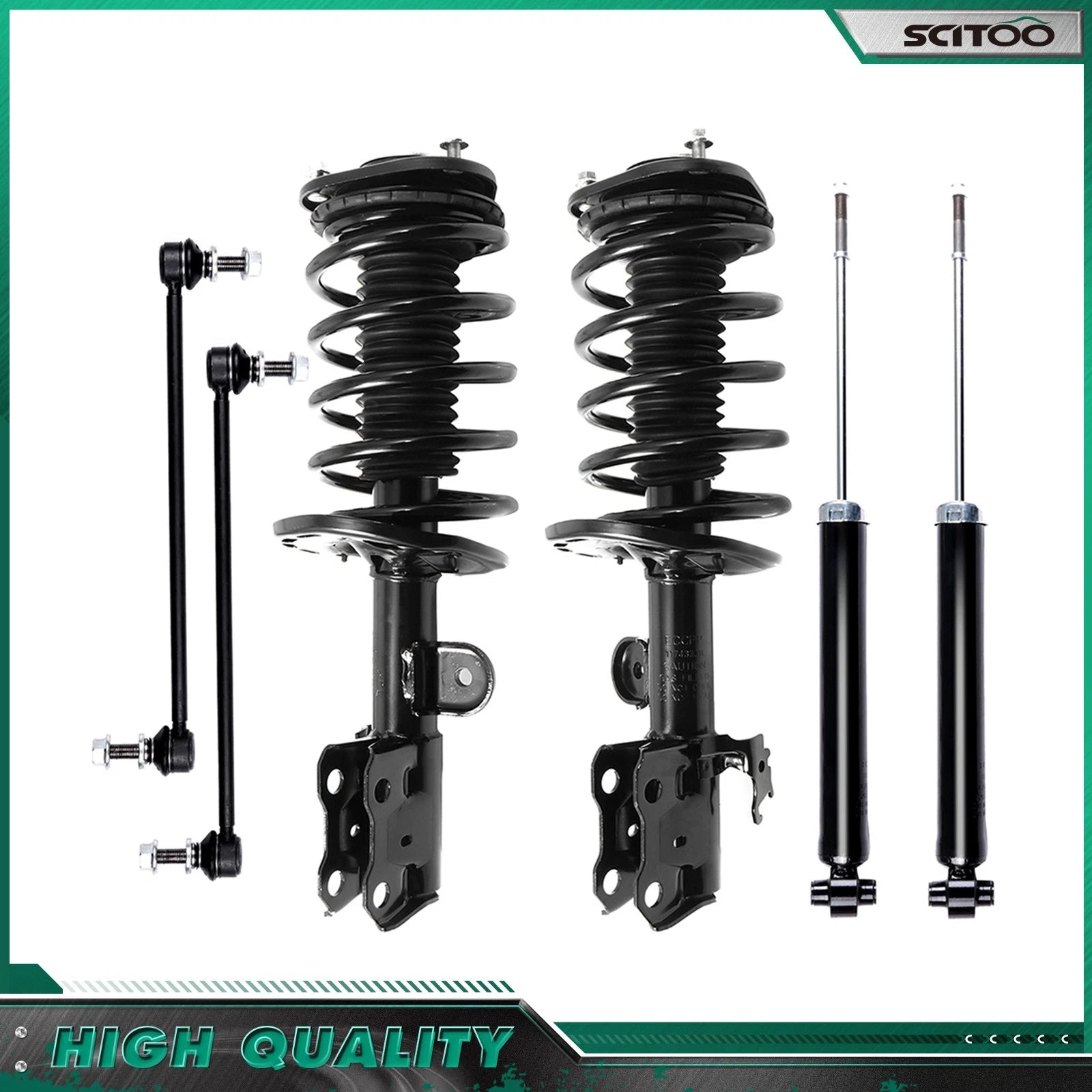 Front Struts Rear Shock Absorbers Sway Bar Links Kit for Toyota Prius (2010–2015)
