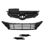 Set of 2 Front Upper Lower Grilles & Bumper Brackets for Hyundai Elantra (2014–2016)
