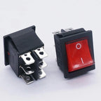 Rocker Switch with Red Neon Lamp for AC 250V/125V DPDT Contact