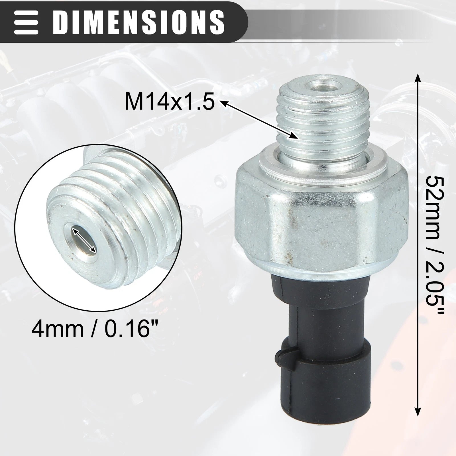 Oil Pressure Sensor for Chevrolet Aveo (2004–2008) No. 95961350 Black