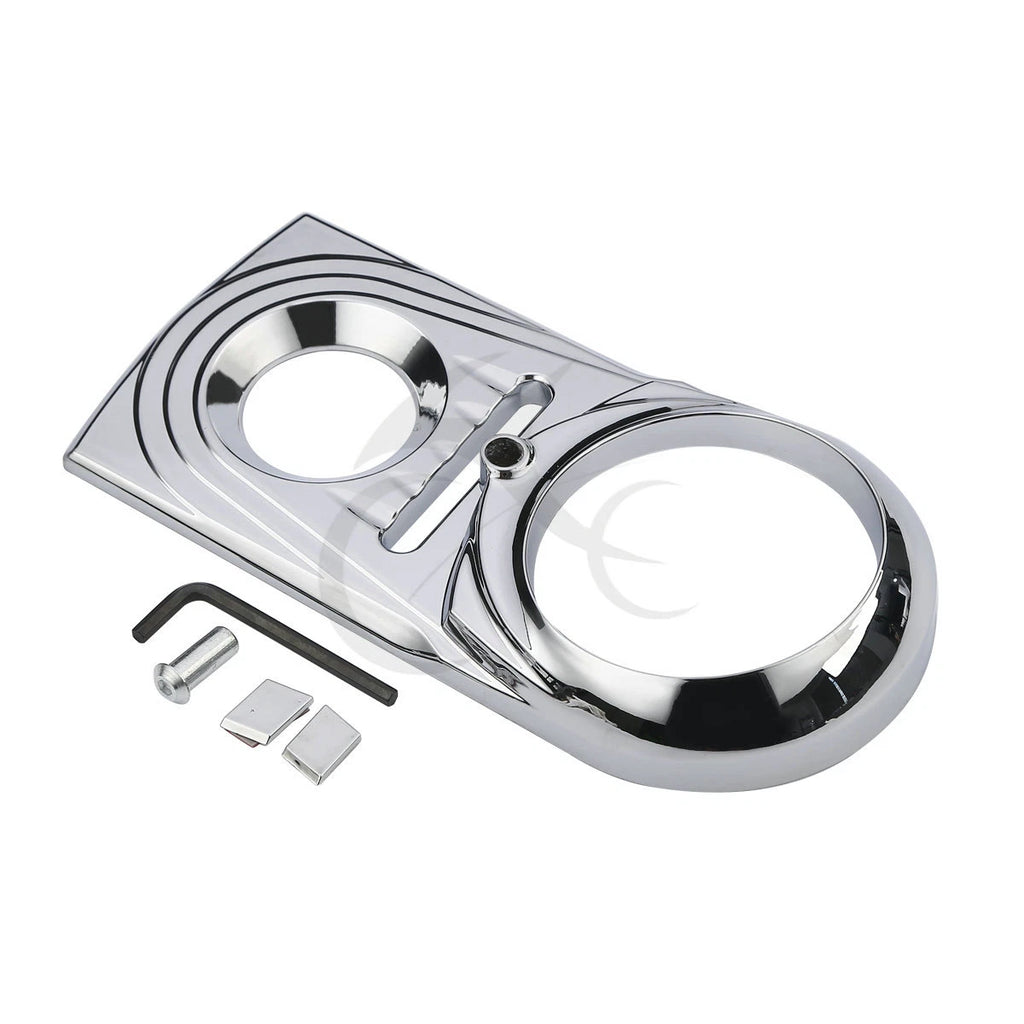 Chrome/Black Dash Panel Insert Cover for Harley Softail Fatboy (2000–2017)