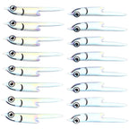 8 Pcs Flye Foils Fishing Lure with Silverside Fish Skin Effect for Ice Fishing