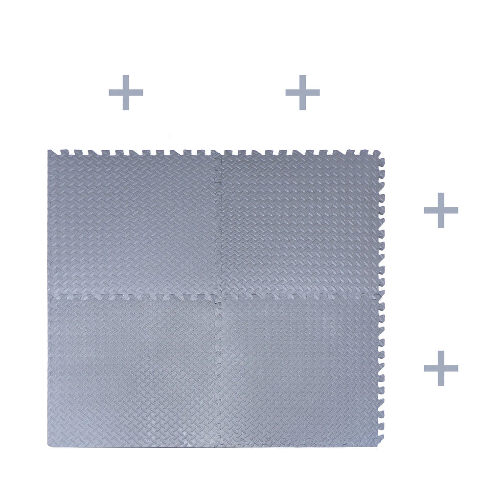 12X Interlocking EVA Foam Gym Floor Mats 24x24 - Gray
