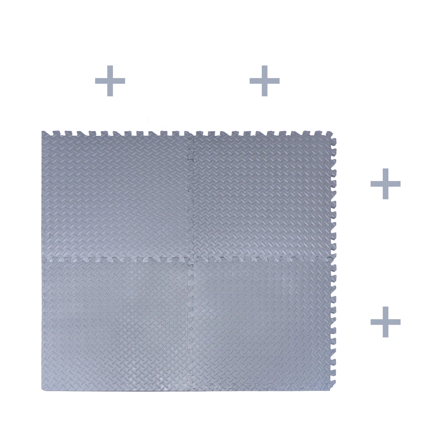 12X Interlocking EVA Foam Gym Floor Mats 24x24 - Gray