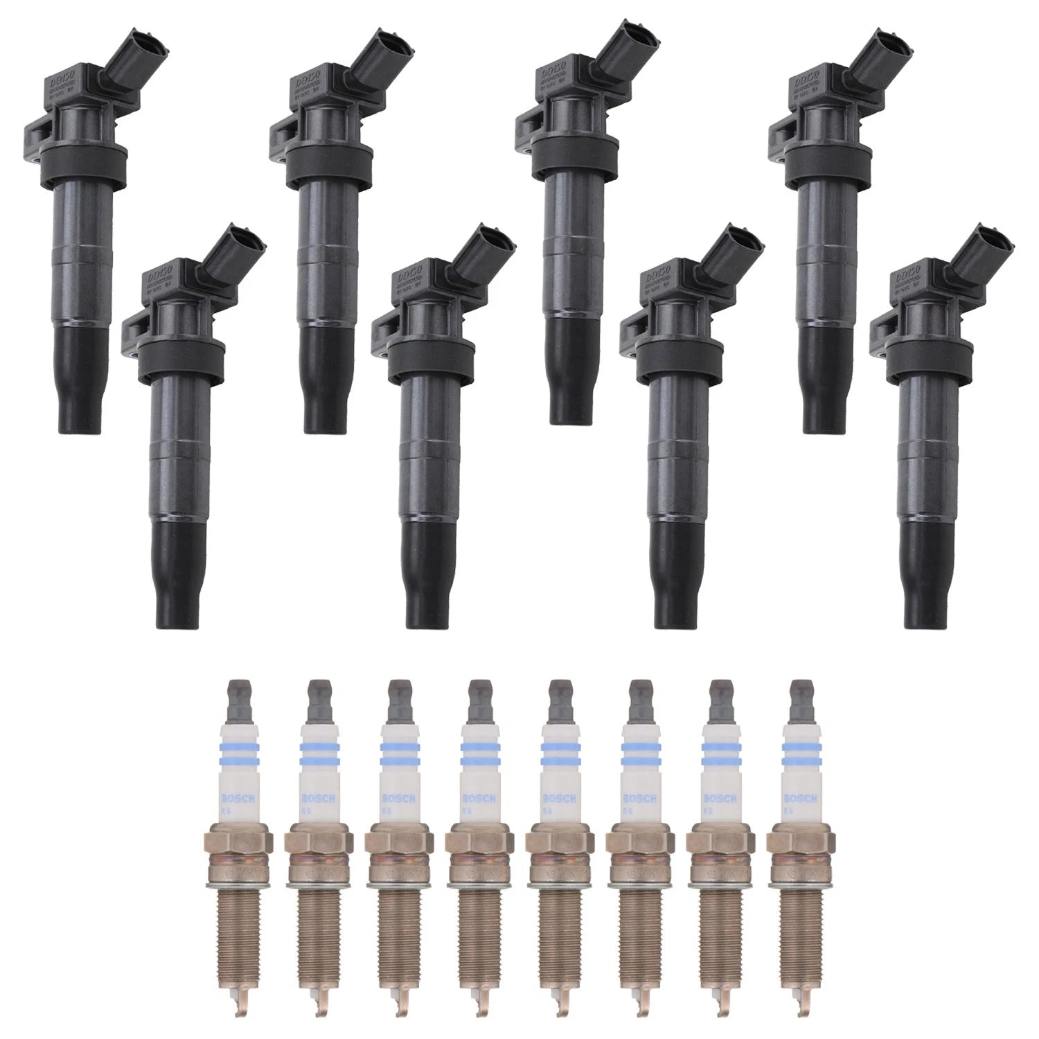Set of 8 Ignition Coils & Spark Plugs for Equus Genesis K900 V8 (2014–2016)