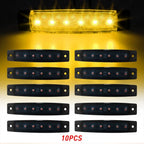 10X LED Marker Lights for Truck Trailer (Round, Amber Smoked)