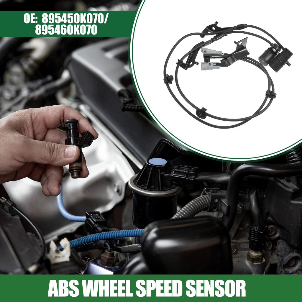 ABS Wheel Speed Sensor Set of 2 for Toyota Hilux (2004–2012) Rubber Black