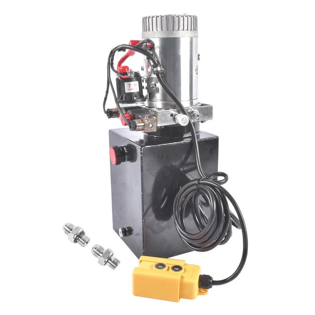 Hydraulic Pump for Dump Trailer 8 Quart Double Acting 3200 PSI 12V DC