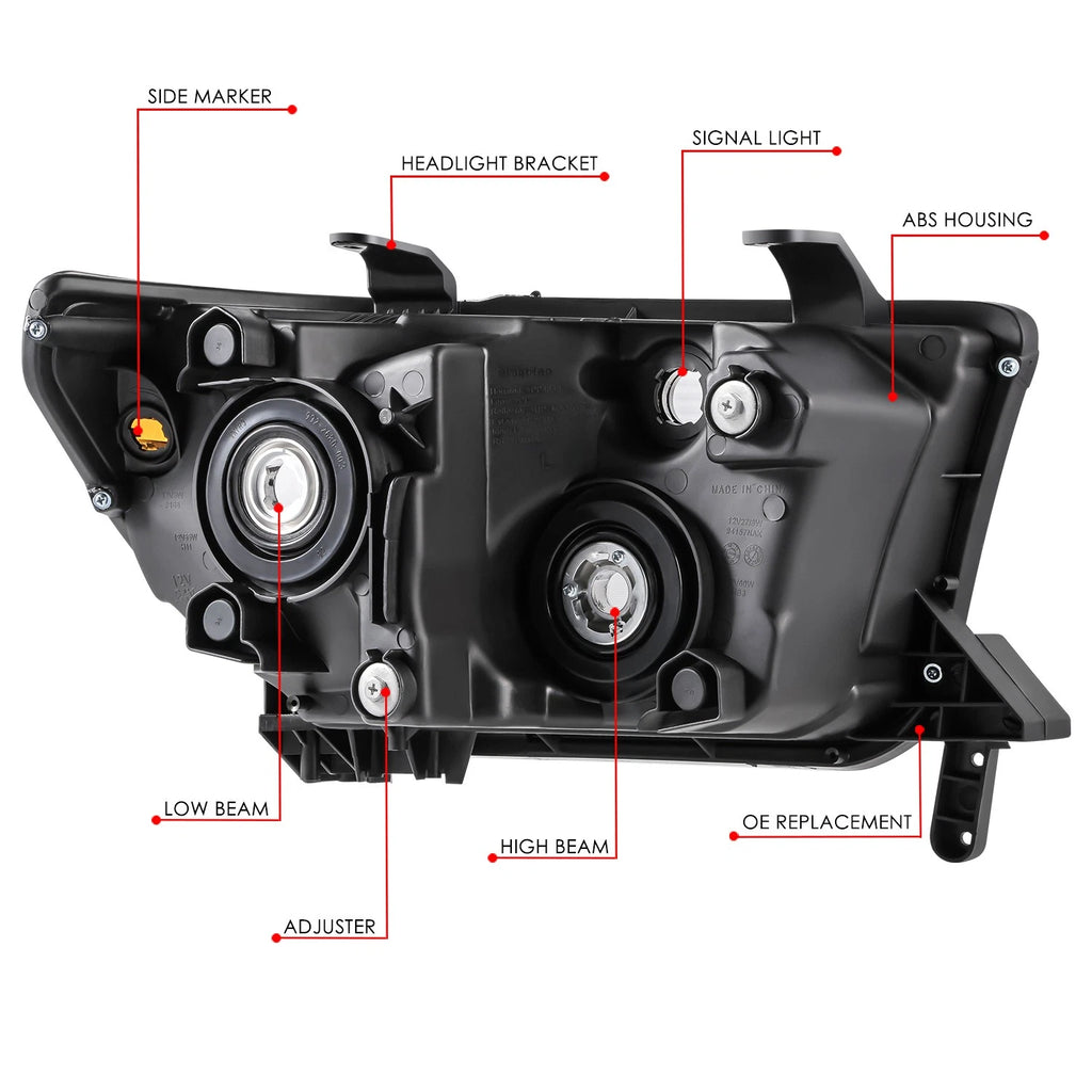 Left Chrome Housing Projector Headlight for Toyota Sequoia Tundra (2007–2017)