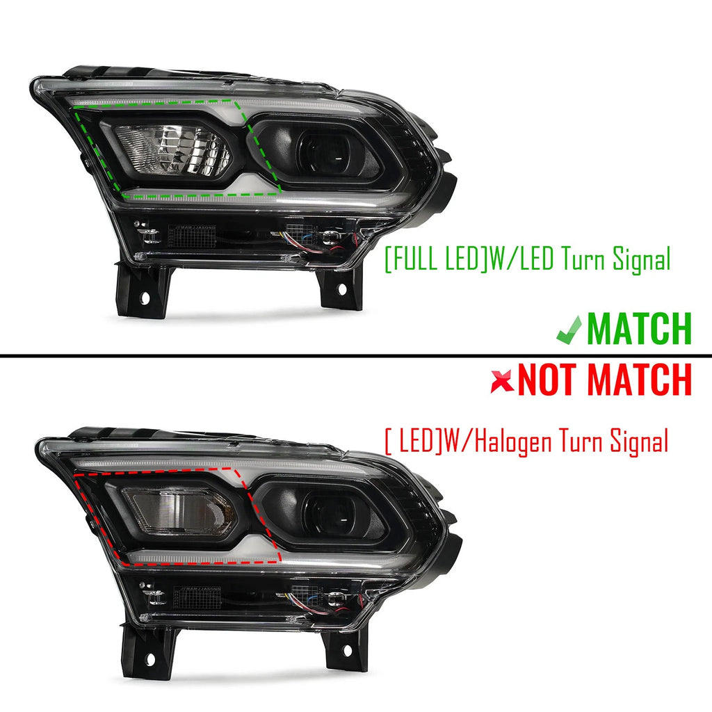 LED Headlight LH for Dodge Durango (2021–2024) - Auto Hi-Beam, Black