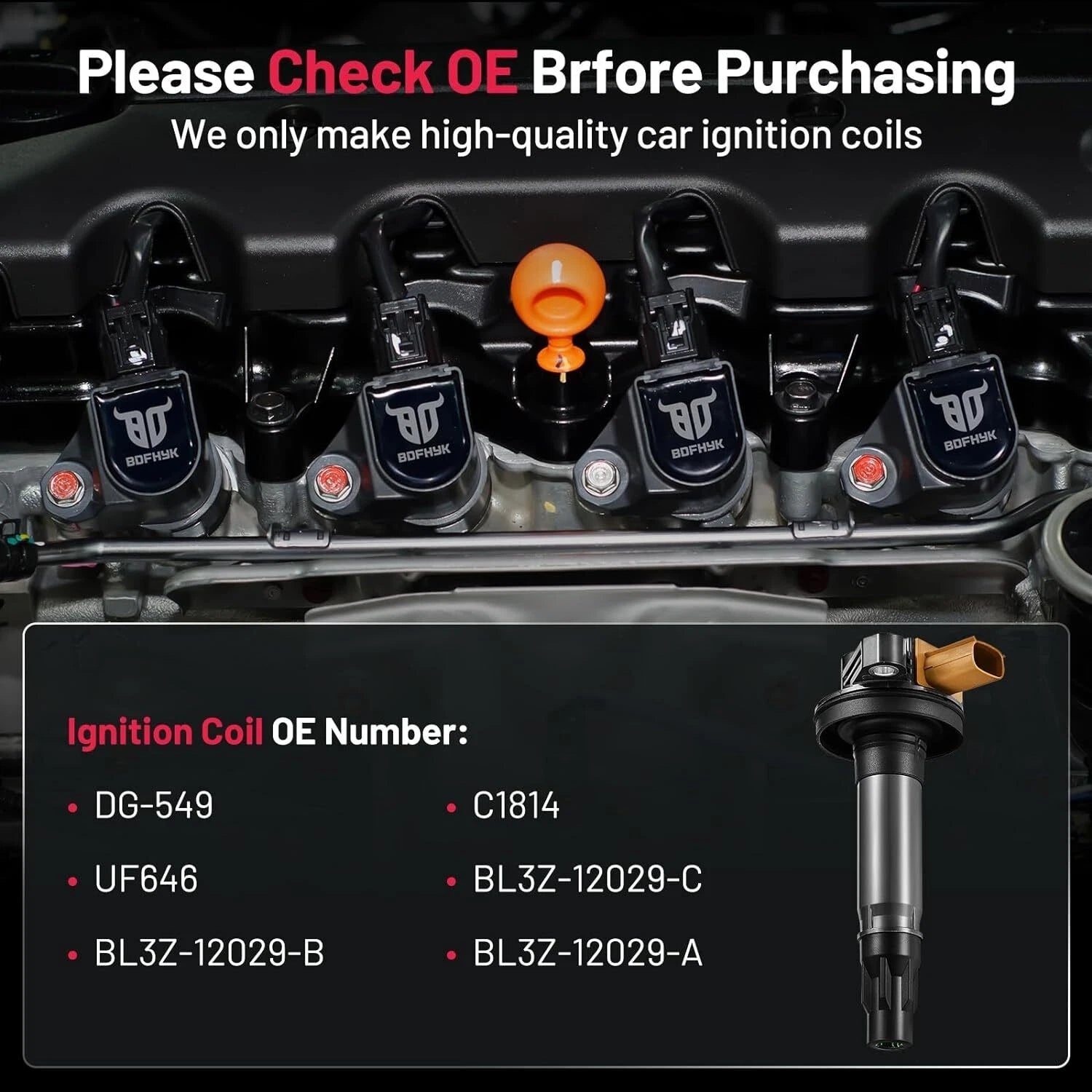 Set of 6 Ignition Coils for Ford Lobo Expedition Navigator (2015–2020)