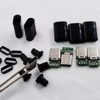5X USB C Male Connector for PCB Board - Black/White Shell