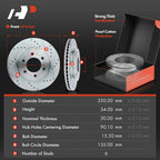 8x Front Drilled Brake Rotors & Pads for F-150 (2004–2005)