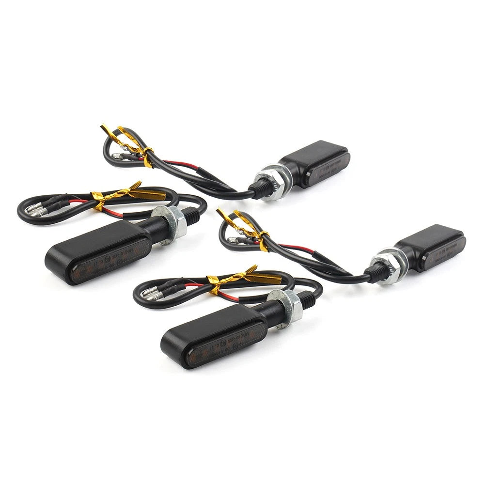 4X LED Mini Turn Signal Amber Light for Cafe Racer Bobber (Fitment Specific)