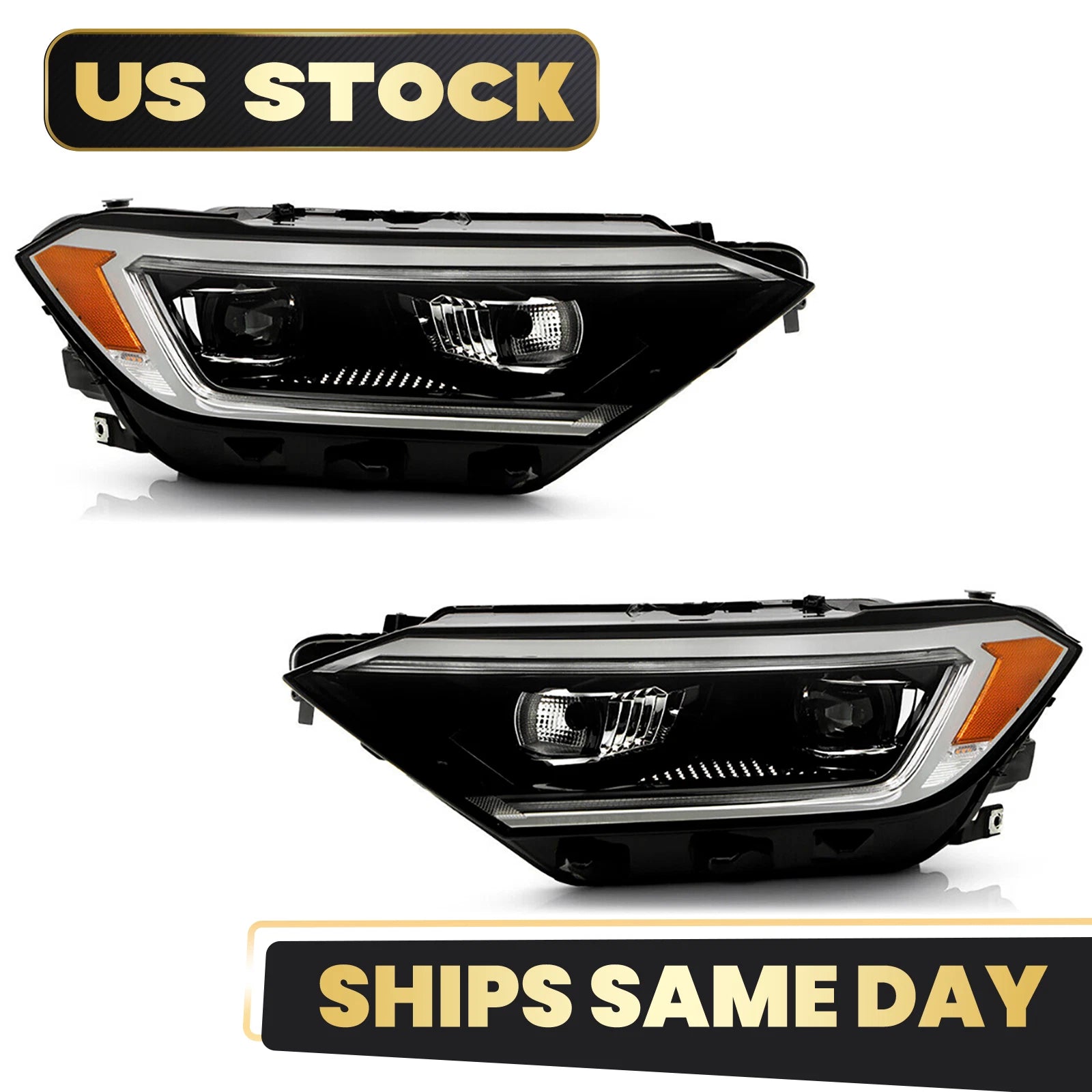 LED Projector Headlights for Volkswagen Jetta (2019–2024) 8Pin Left+Right