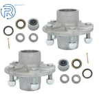 Pair of 5 Bolt Hot Dipped Galvanized Trailer Hubs with Lube Caps
