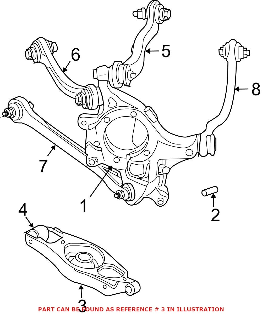 Genuine OEM Rear Lower Center Control Arm for Chrysler 300 Dodge Magnum (2005–2010)