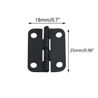 10pcs Mini Black Door Hinges for Dollhouse (25mm x 18mm)
