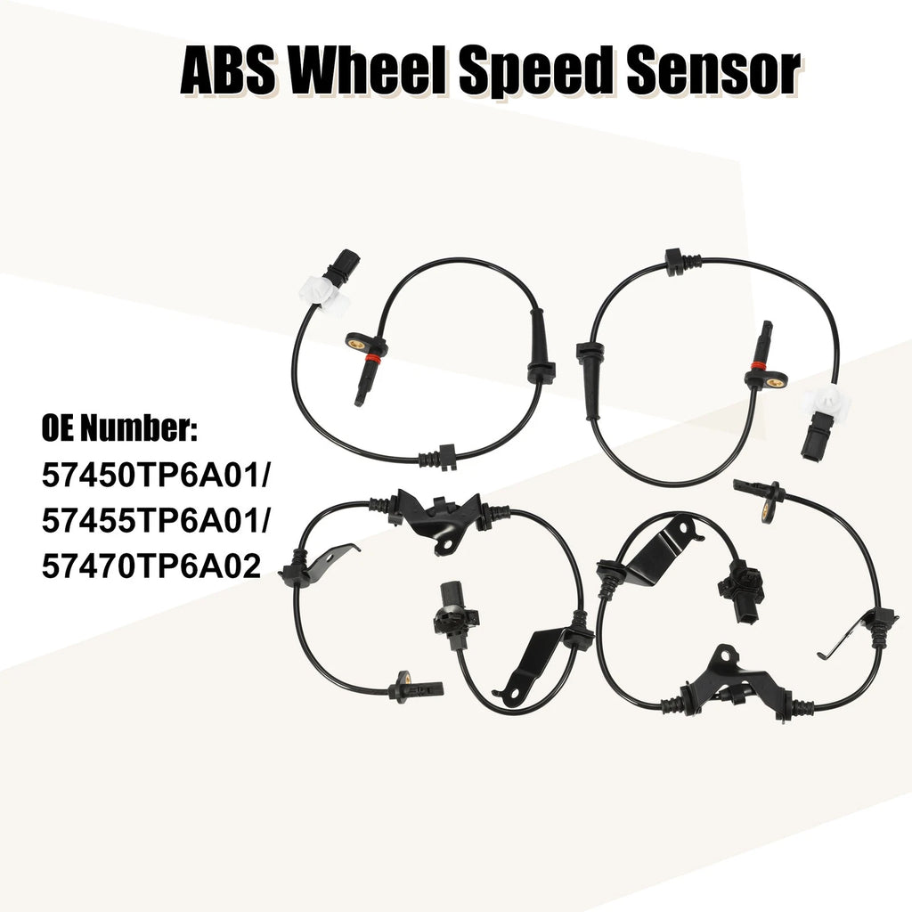 Set of 4 ABS Wheel Speed Sensors for Honda Crosstour (2010–2015)