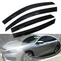 Wavy Mugen Black Window Visor Rain Guard for Honda Civic Sedan (2016–2021)