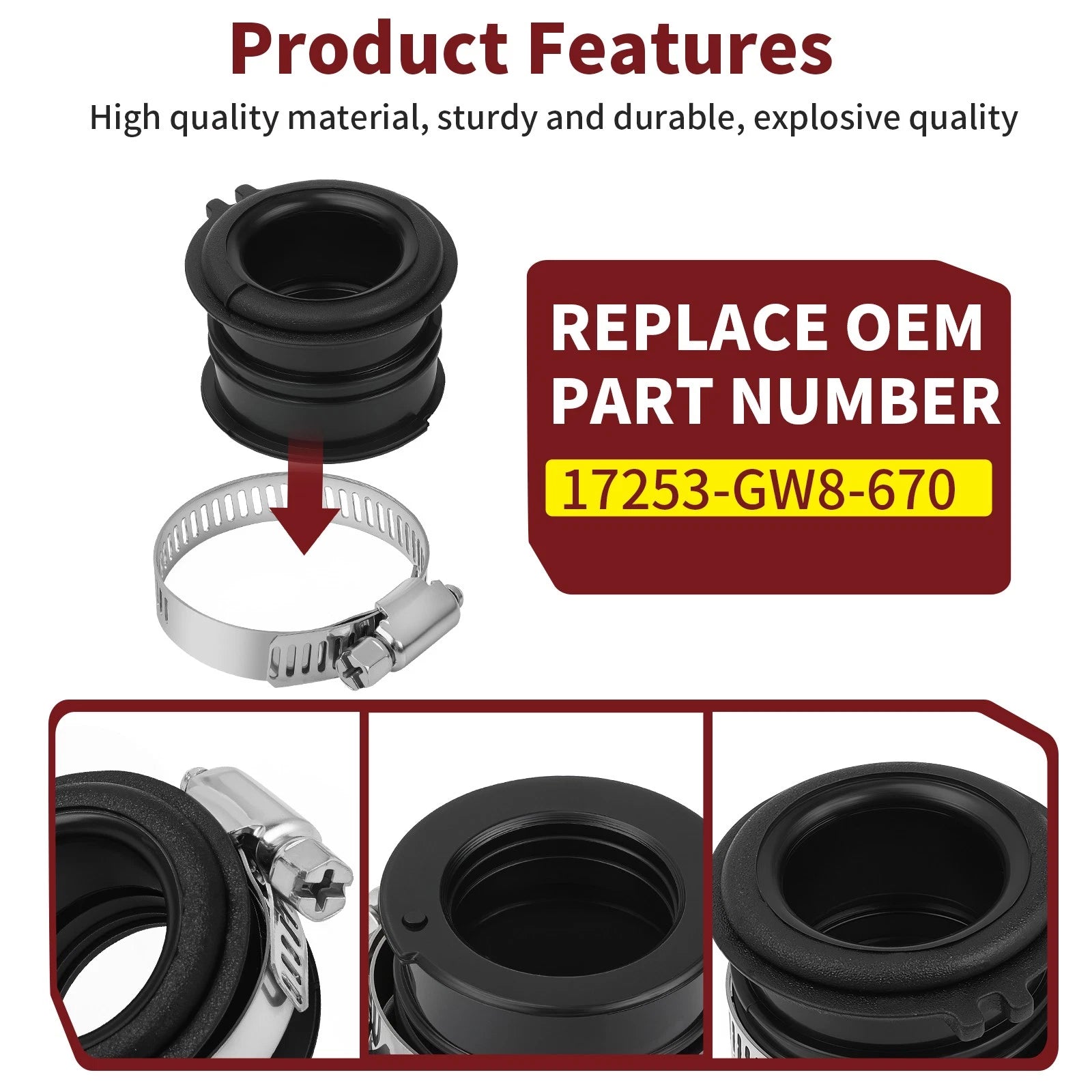 Air Cleaner Tube Boot Rubber for Honda Z50A Z50R XR50R CRF50F (1970–2023)