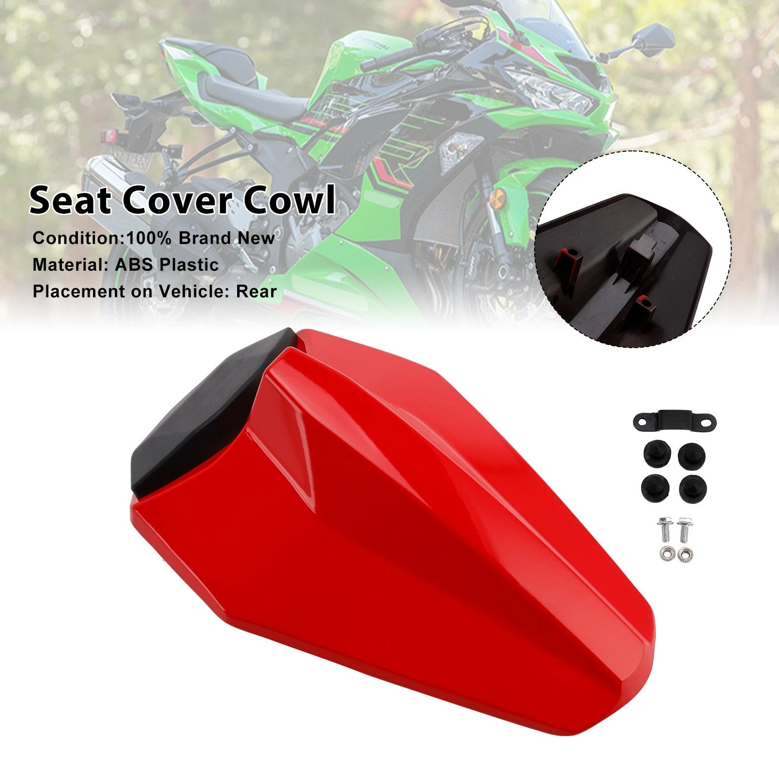Racing Tail Rear Seat Fairing Cowl for Kawasaki ZX25R ZX4R ZX4RR (2020–2025) Red