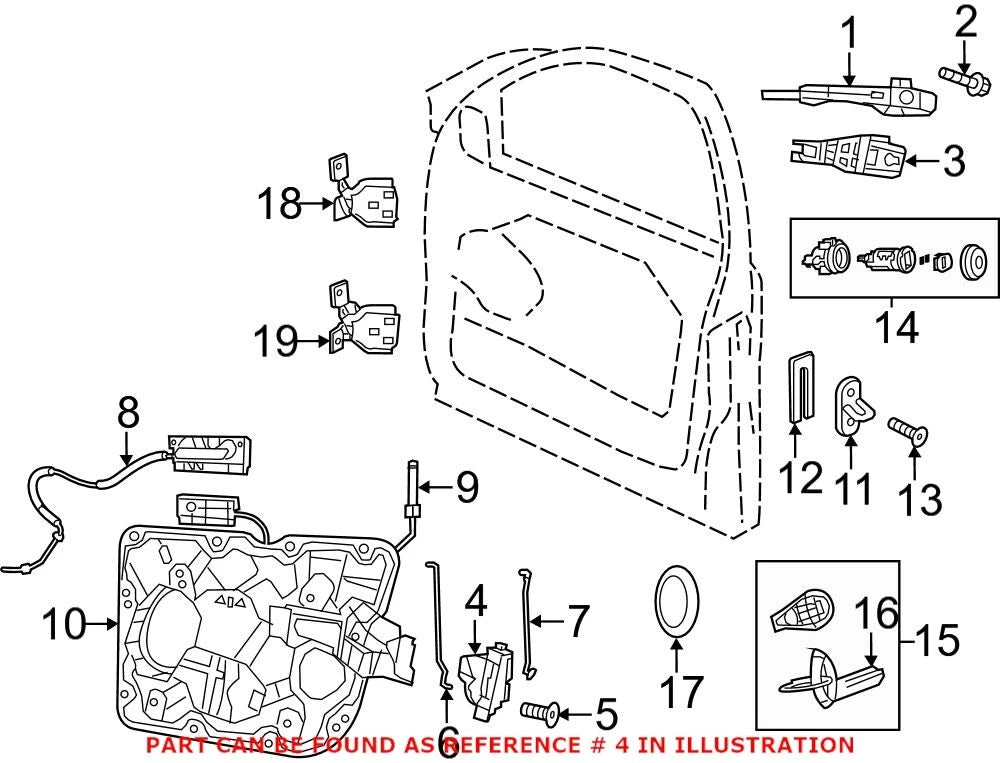 Front Driver Left Door Latch Lock Actuator Motor for Jeep (OEM)