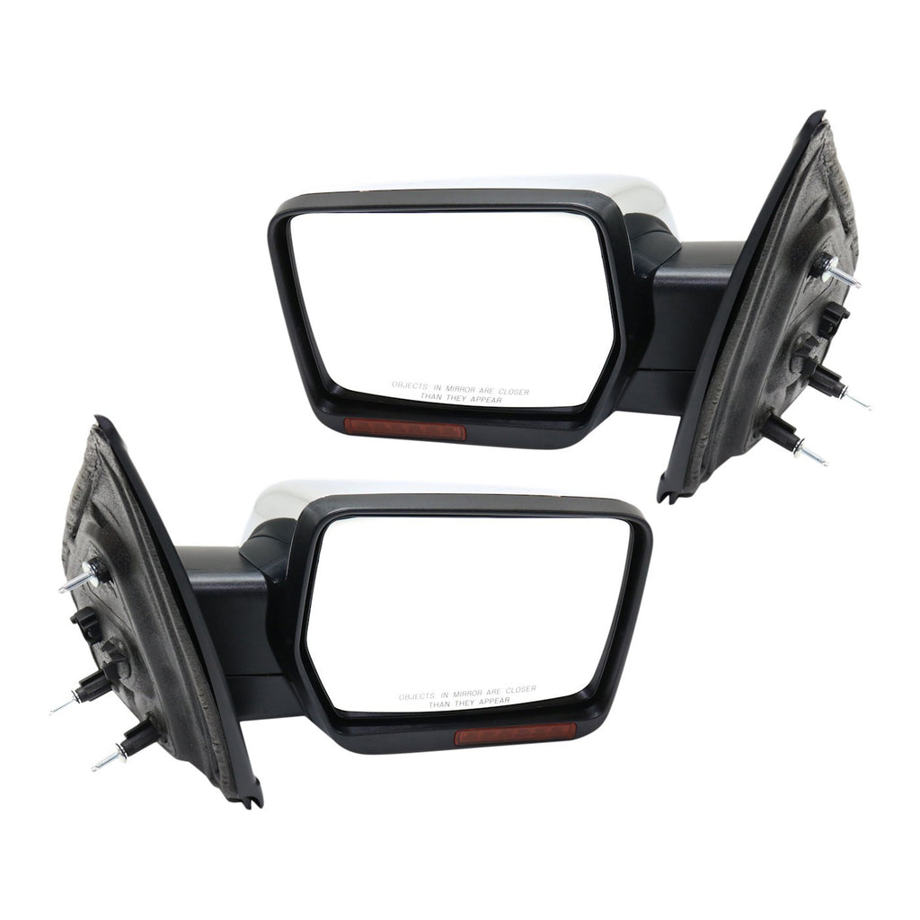 Heated Chrome Power Mirror Set of 2 for Ford F-150 (2009–2010)