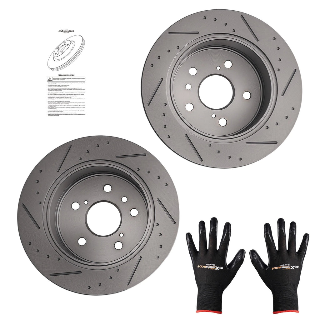 Set of 2 Rear Brake Rotors for Lexus ES350 (2007–2012) Toyota Camry (2007–2011)
