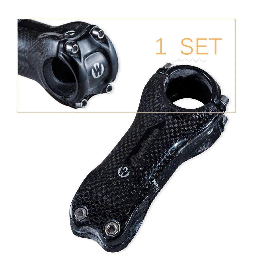Carbon Fiber Handlebar Mount Clamp Stem for MTB Road Bike (T800 3K)