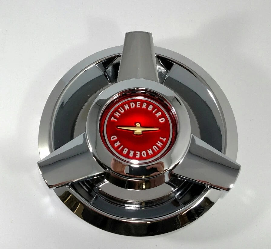 Wire Wheel Spinner Center Hub Caps Red Replacement for 1962–1963 Ford Thunderbird
