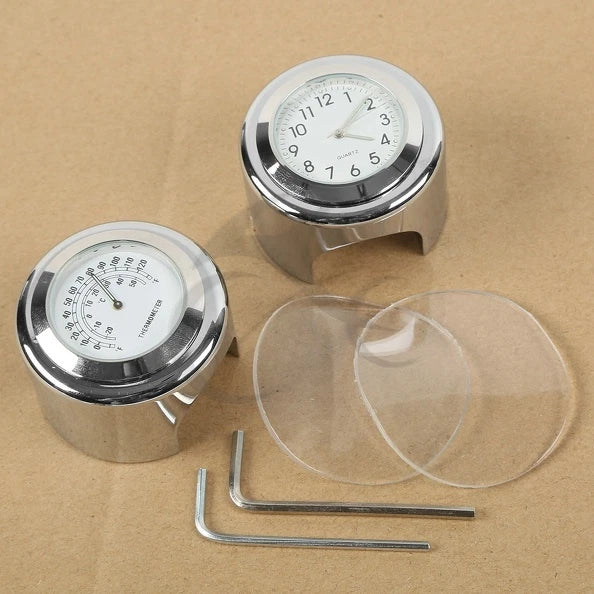 Chrome Dial Clock Temp Thermometer for Suzuki GS VS Chopper (1971–2023)
