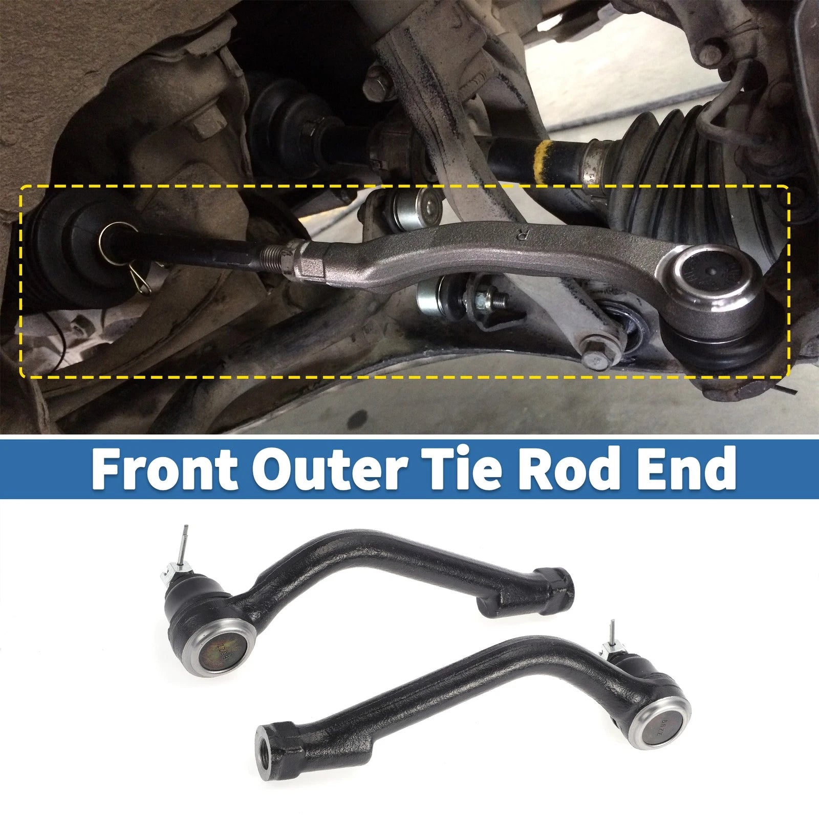 2X Front Outer Tie Rod Ends for Kia Sorento (2014–2015) & Hyundai Santa Fe (2014–2015)