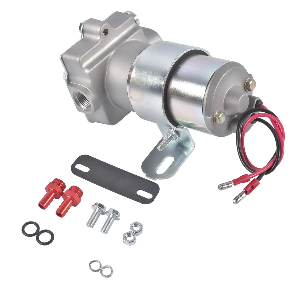 Electric Fuel Pump for Universal Vehicles (97 GPH, 7 PSI, Red Chrome)