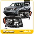 2X Black Headlight Assembly for Honda Pilot (2012–2015)