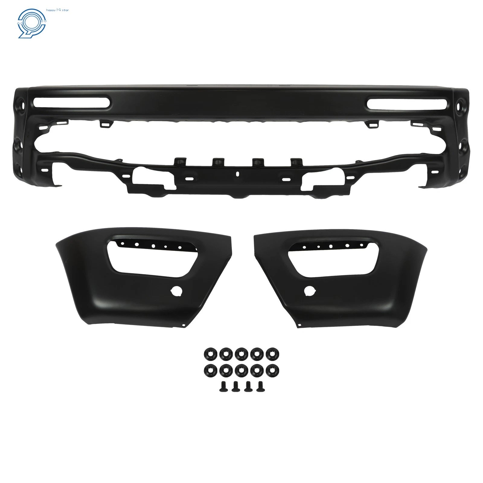 Black Split Front Bumper for Ford Ranger (2019-2023) with Sensor Hole