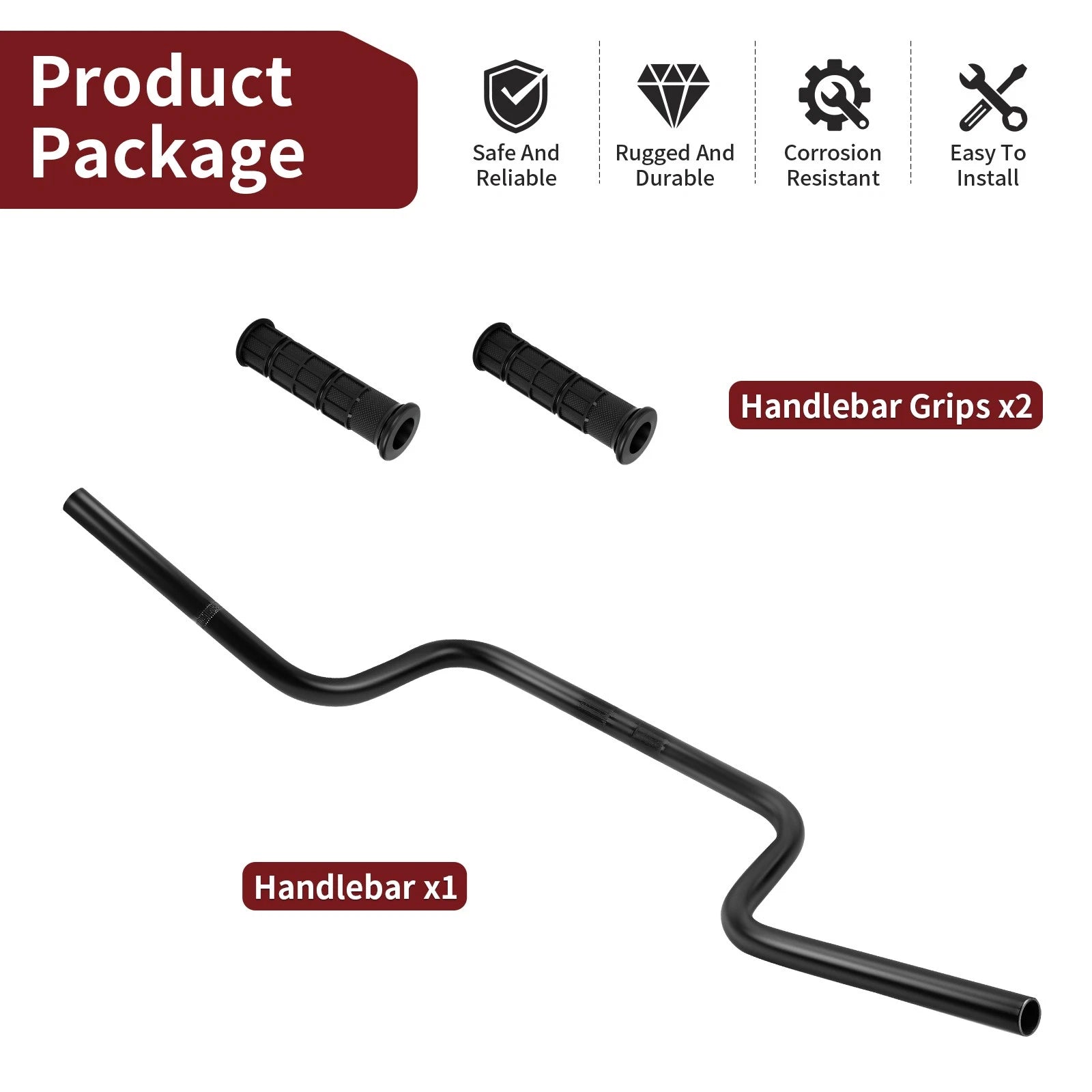 Handlebar with Grips for Polaris Trail Blazer/Trail Boss 330 (2010–2013)